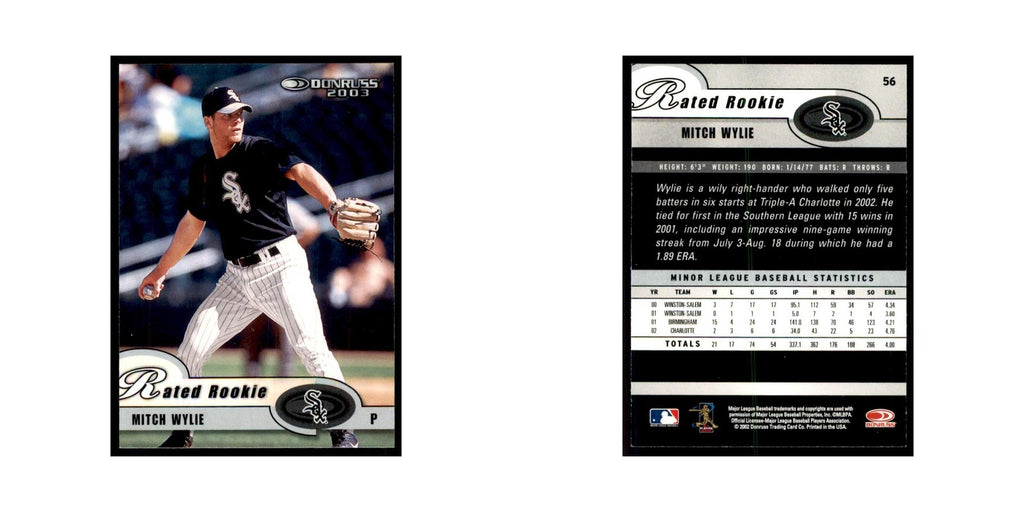 2003 Donruss Mitch Wylie Baseball Cards #56