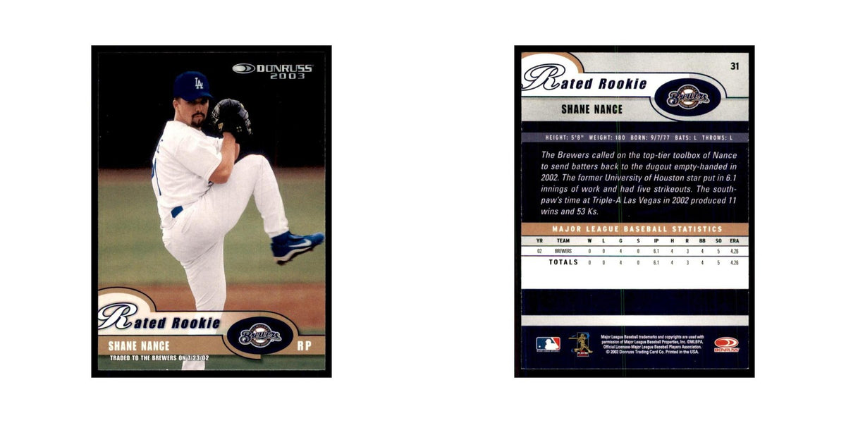 2003 Donruss Shane Nance Baseball Cards #31