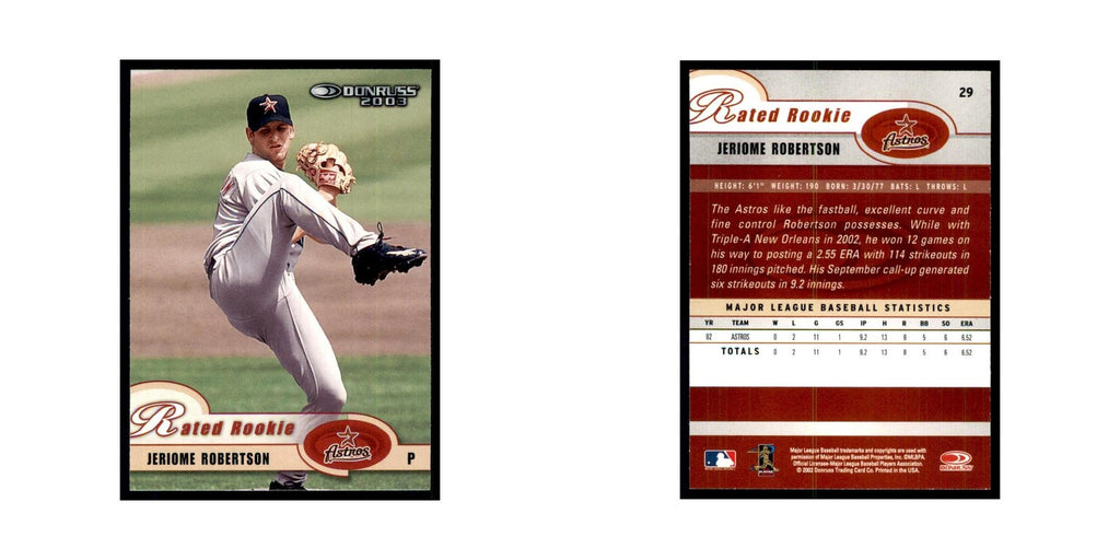 2003 Donruss Jeriome Robertson Baseball Cards #29