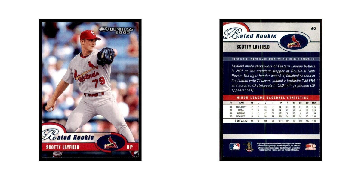 2003 Donruss Scotty Layfield RC Cardinals #60