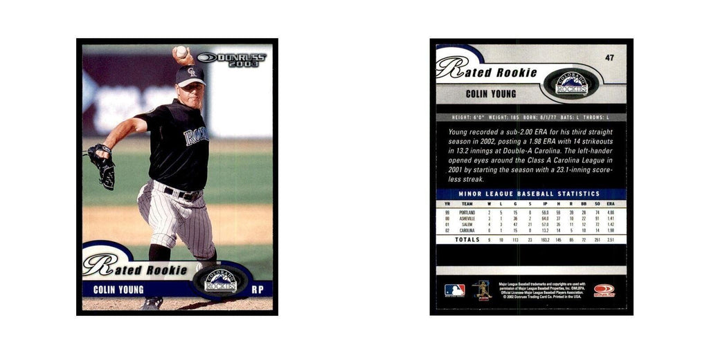 2003 Donruss Colin Young RC Rockies #47