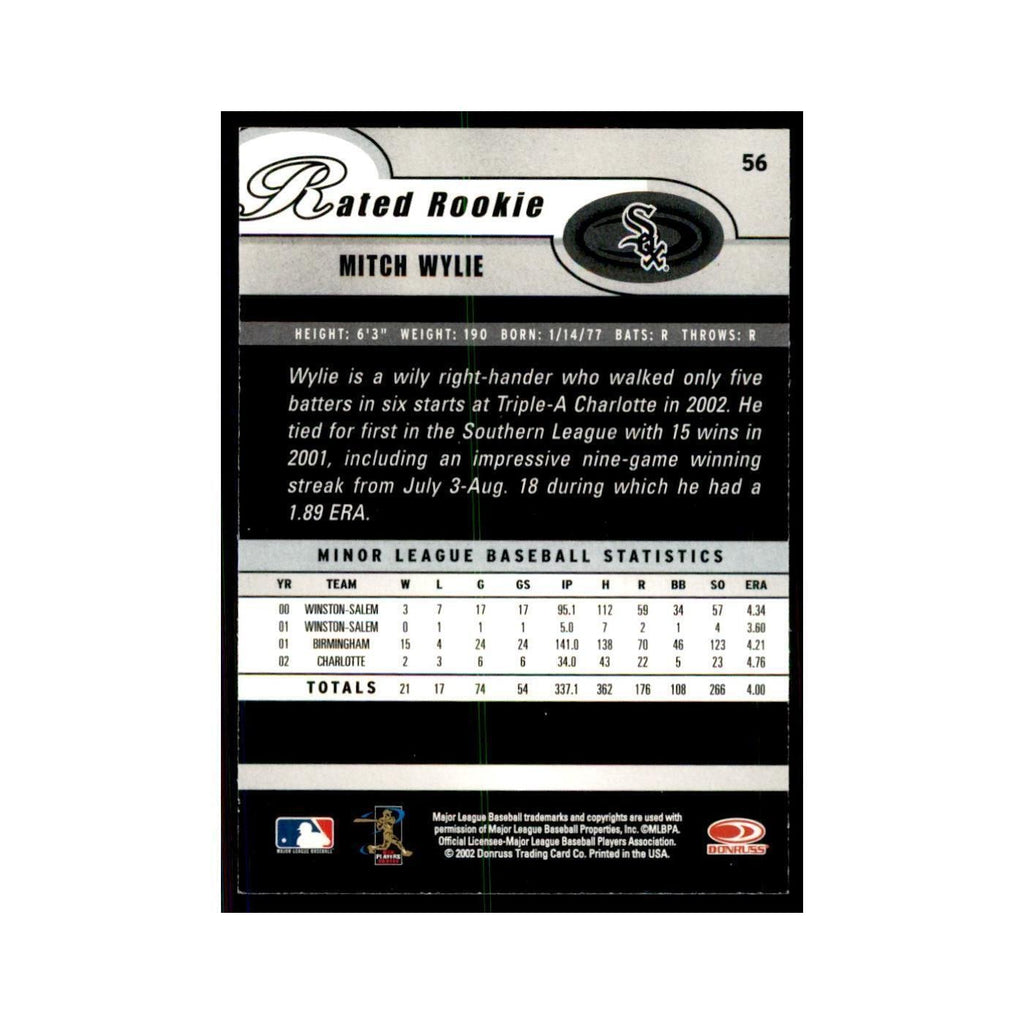 2003 Donruss Mitch Wylie RC White Sox #56