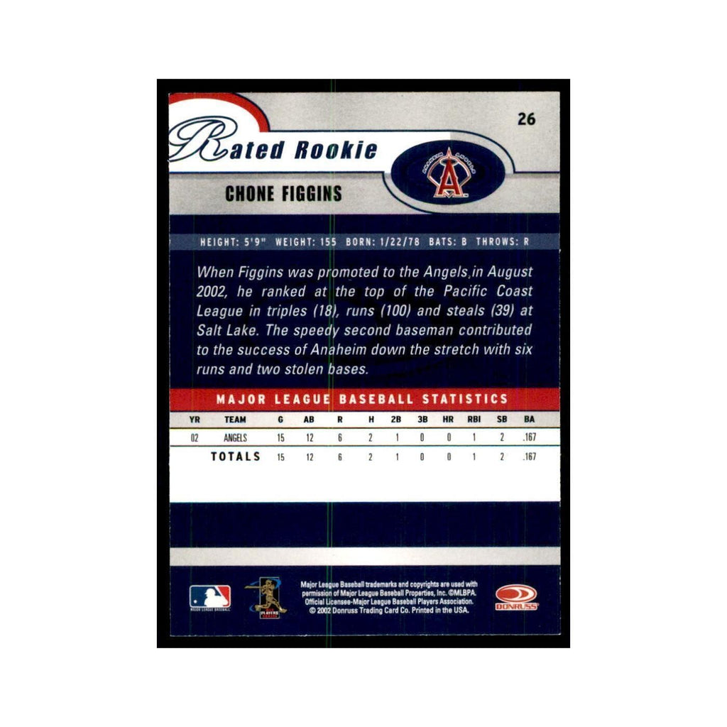 2003 Donruss Chone Figgins RC Angels #26