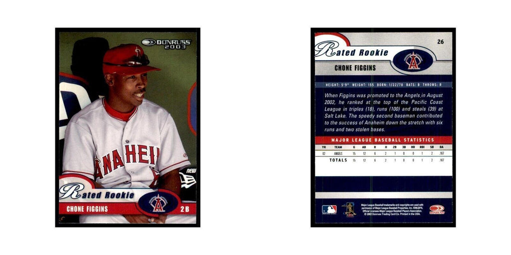 2003 Donruss Chone Figgins RC Angels #26