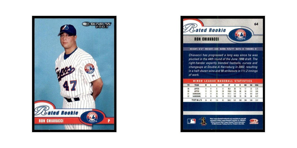 2003 Donruss Ron Chiavacci RC Montreal Expos #64