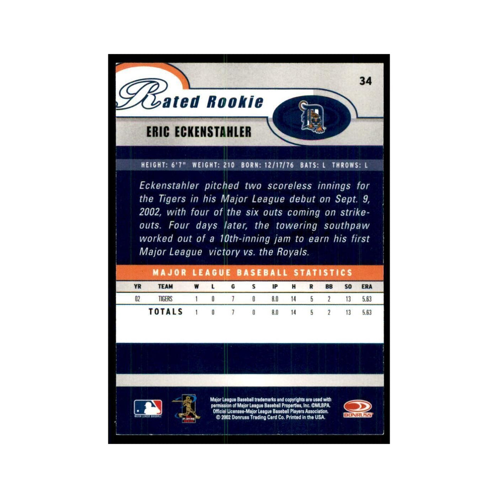 2003 Donruss Eric Eckenstahler RC Tigers #34