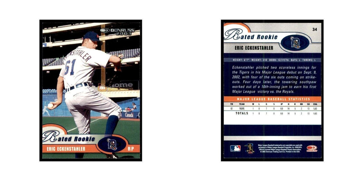 2003 Donruss Eric Eckenstahler RC Tigers #34