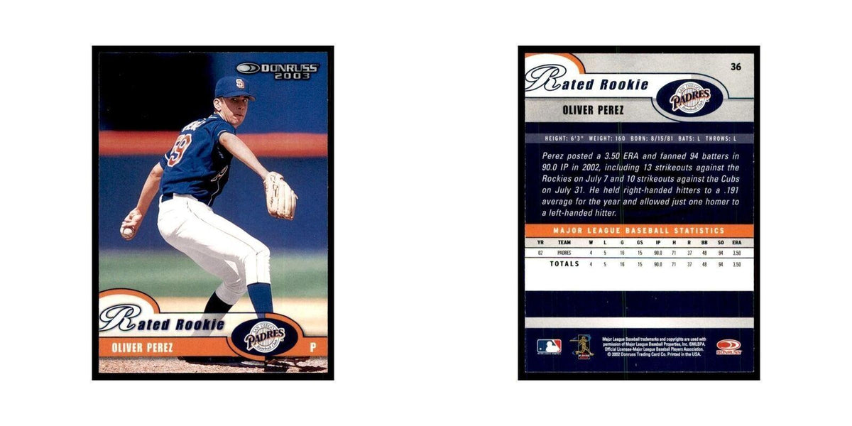 2003 Donruss Oliver Perez RC Padres #36