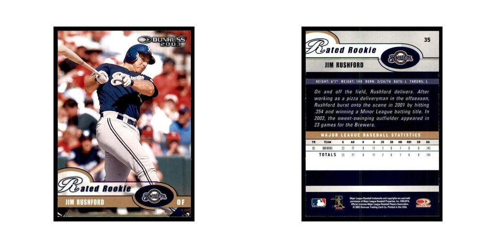 2003 Donruss Jim Rushford RC Brewers #35