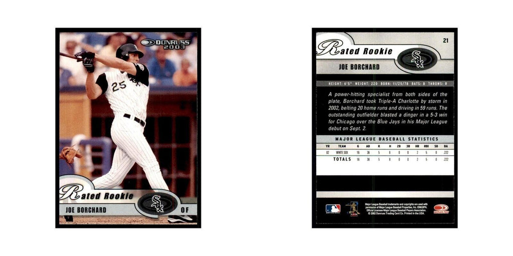 2003 Donruss Joe Borchard RC White Sox #21