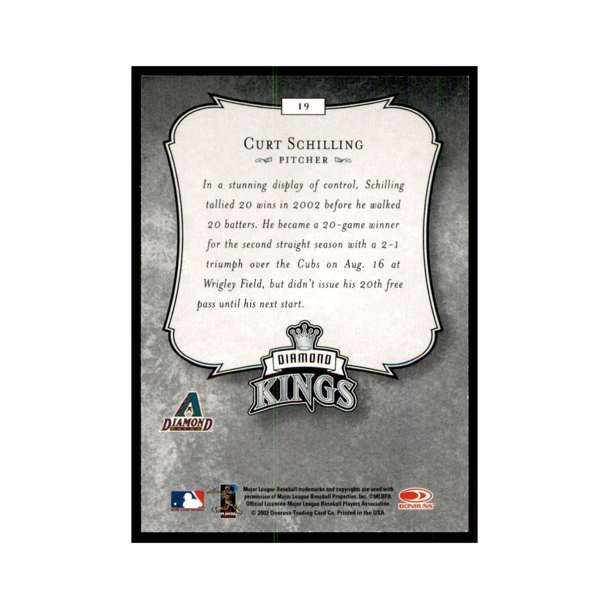 2003 Donruss Curt Schilling Diamondbacks #19