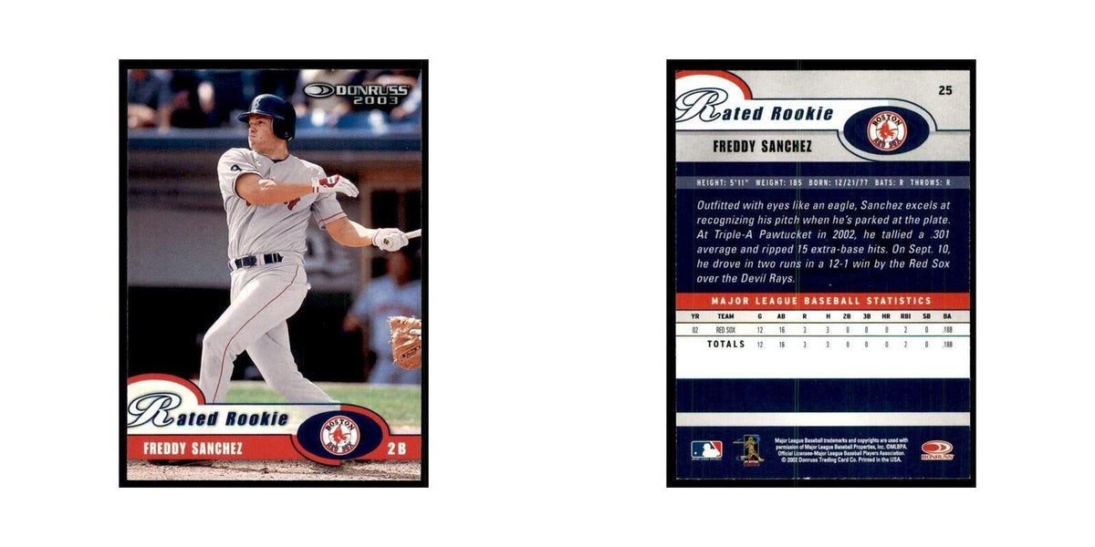 2003 Donruss Freddy Sanchez RC Red Sox #25