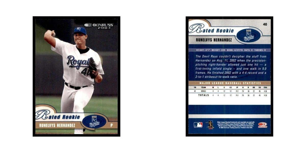2003 Donruss Runelvys Hernandez RC Royals #40