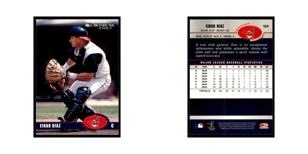 2003 Donruss Einar Diaz Baseball Cards #124