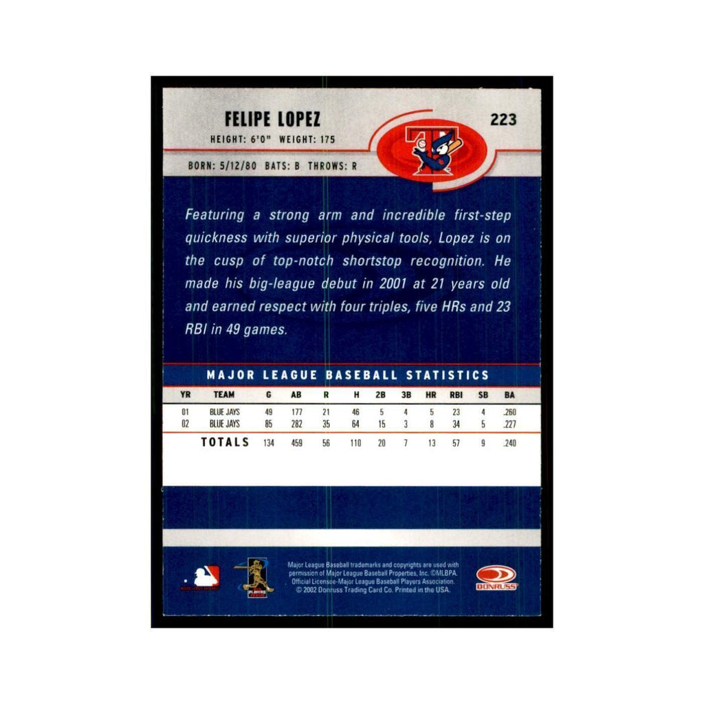 2003 Donruss Felipe Lopez Baseball Cards #223