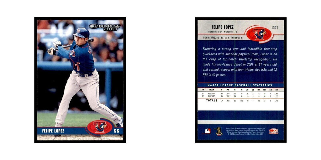2003 Donruss Felipe Lopez Baseball Cards #223