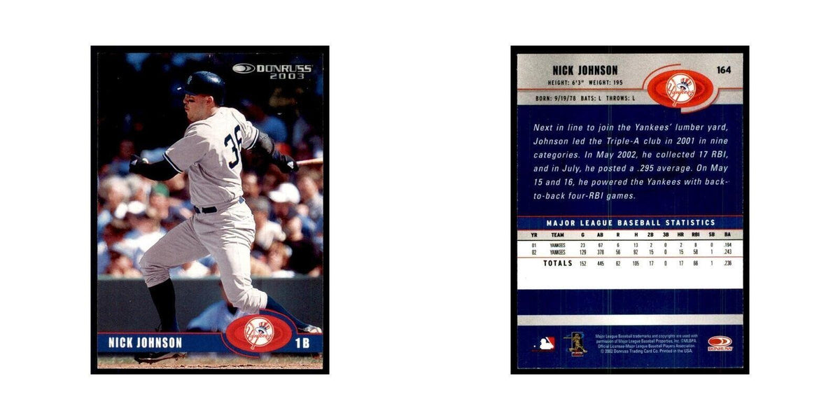 2003 Donruss Nick Johnson Baseball Cards #164