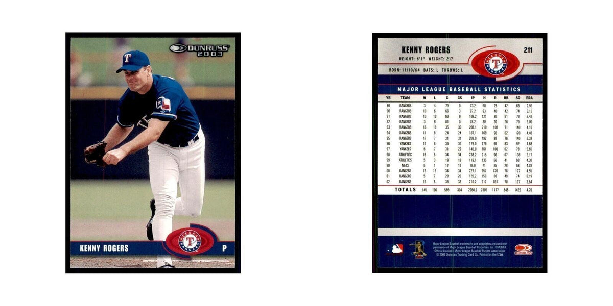 2003 Donruss Kenny Rogers Baseball Cards #211