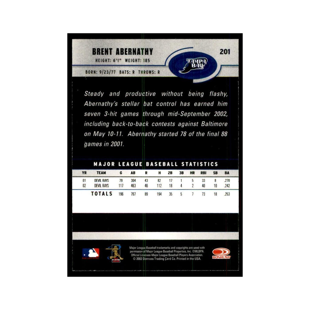 2003 Donruss Brent Abernathy Baseball Cards #201