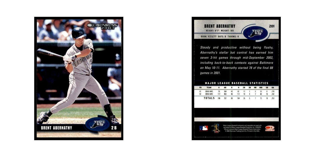 2003 Donruss Brent Abernathy Baseball Cards #201