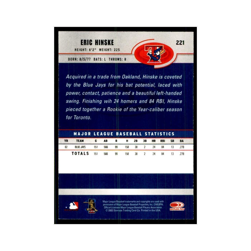 2003 Donruss Eric Hinske Baseball Cards #221