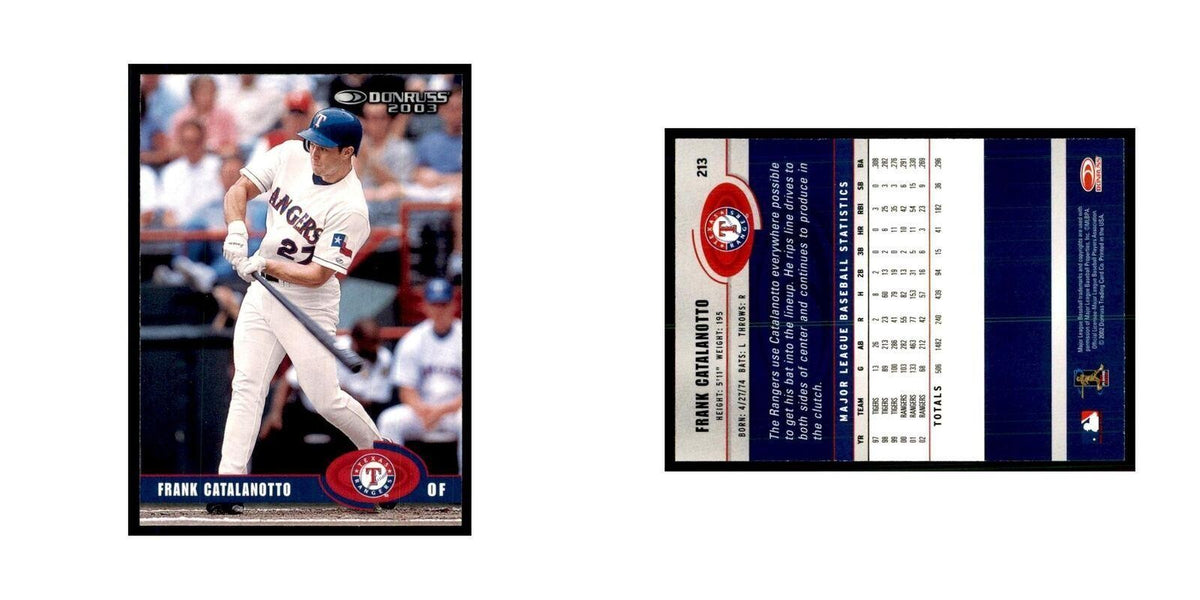 2003 Donruss Frank Catalanotto Baseball Cards #213