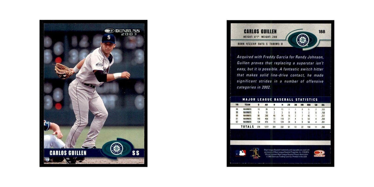 2003 Donruss Carlos Guillen Baseball Cards #188