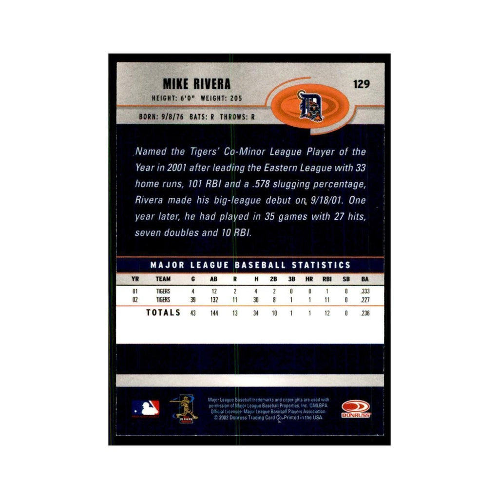 2003 Donruss Mike Rivera Baseball Cards #129