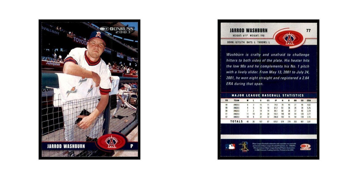 2003 Donruss Jarrod Washburn Baseball Cards #77