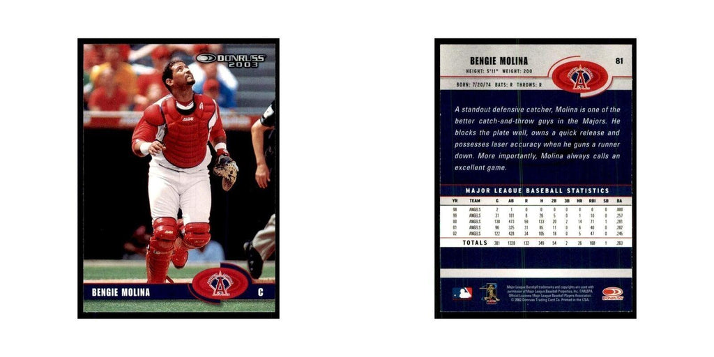 2003 Donruss Bengie Molina Baseball Cards #81