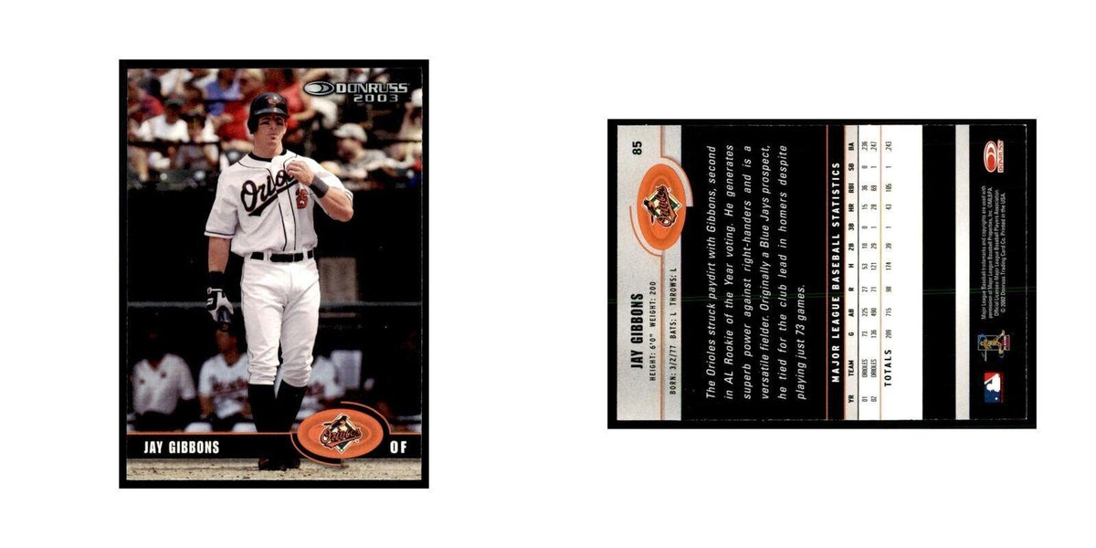 2003 Donruss Jay Gibbons Baseball Cards #85