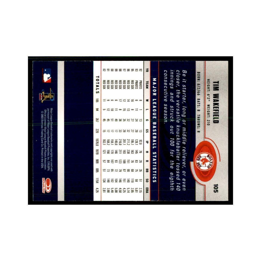 2003 Donruss Tim Wakefield Baseball Cards #105