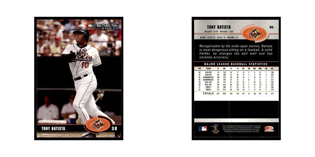 2003 Donruss Tony Batista Baseball Cards #86
