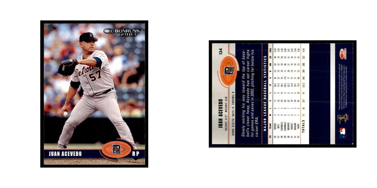 2003 Donruss Juan Acevedo Baseball Cards #134