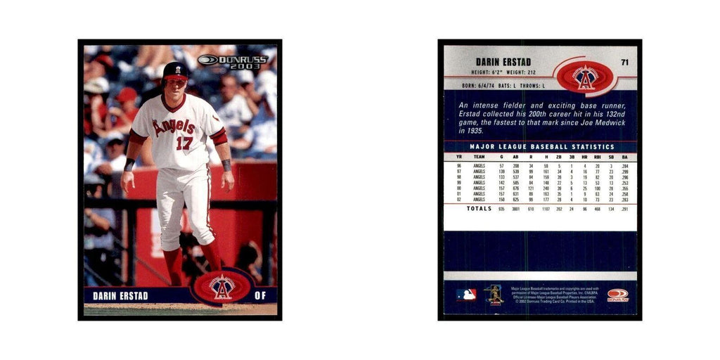 2003 Donruss Darin Erstad Baseball Cards #71