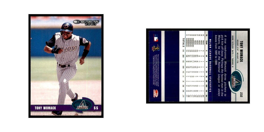 2003 Donruss Tony Womack Baseball Cards #232