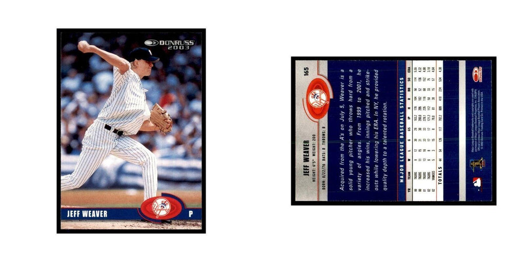 2003 Donruss Jeff Weaver Baseball Cards #165