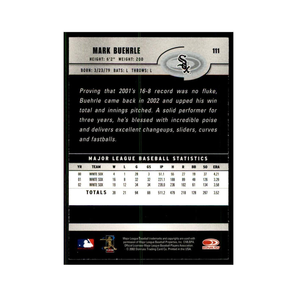 2003 Donruss Mark Buehrle Baseball Cards #111