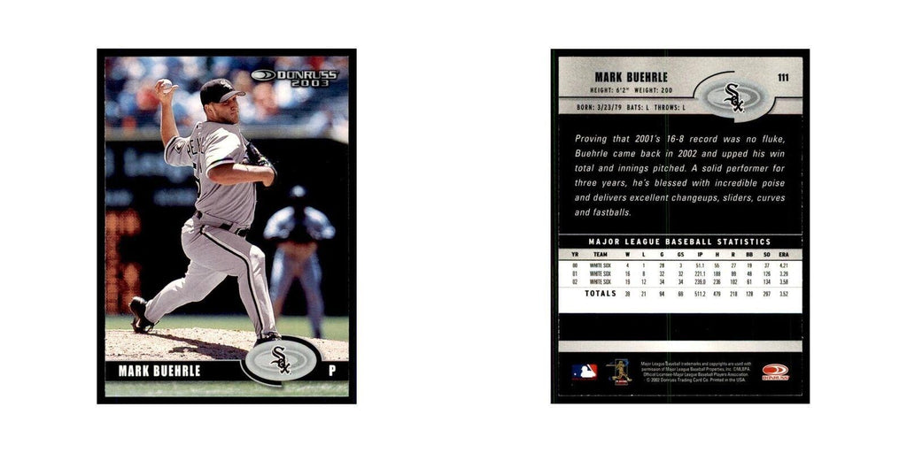 2003 Donruss Mark Buehrle Baseball Cards #111