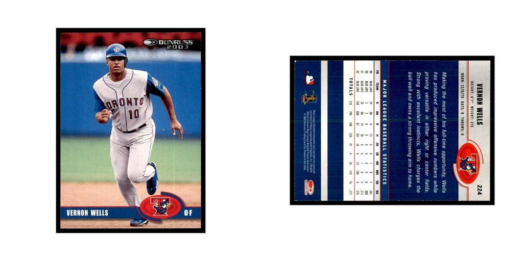 2003 Donruss Vernon Wells Baseball Cards #224