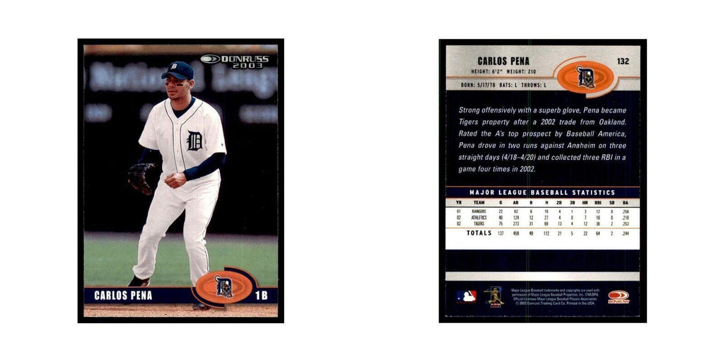 2003 Donruss Carlos Pena Baseball Cards #132