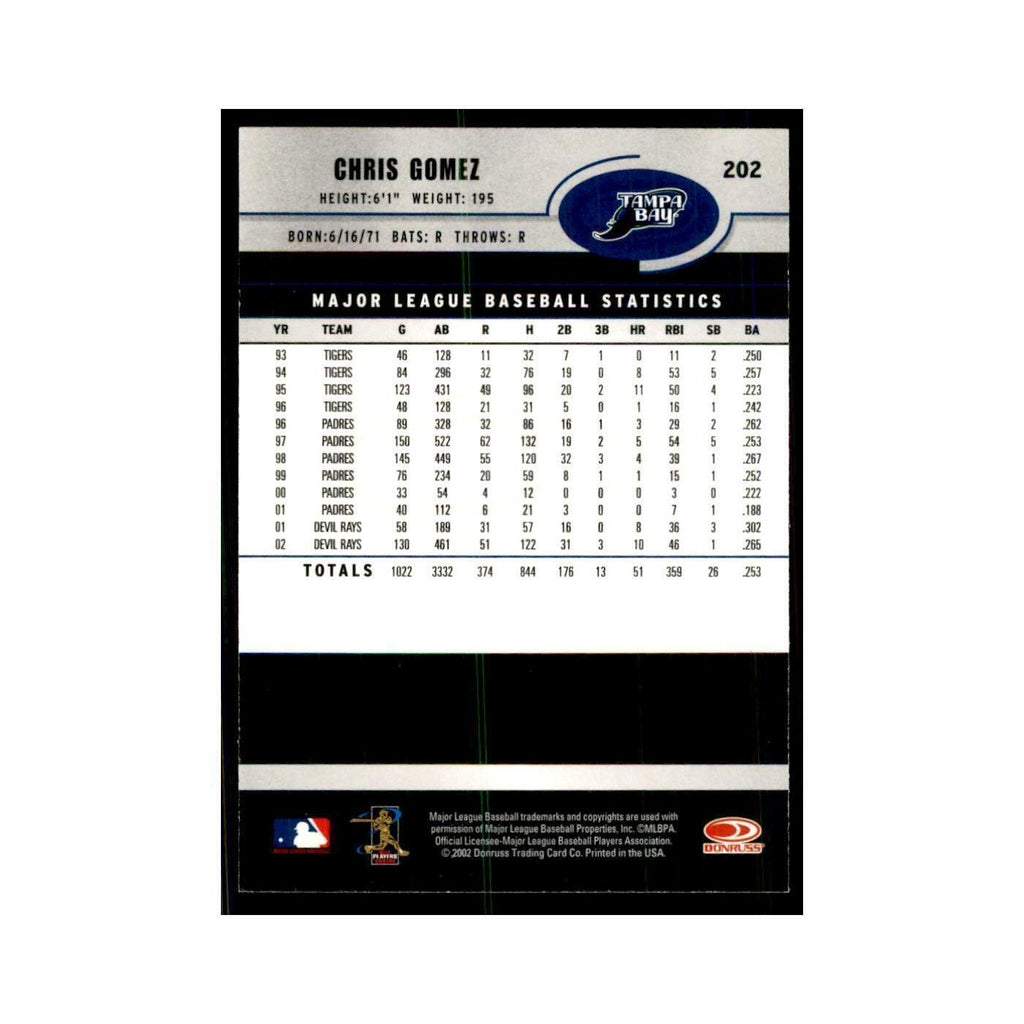 2003 Donruss Chris Gomez Baseball Cards #202