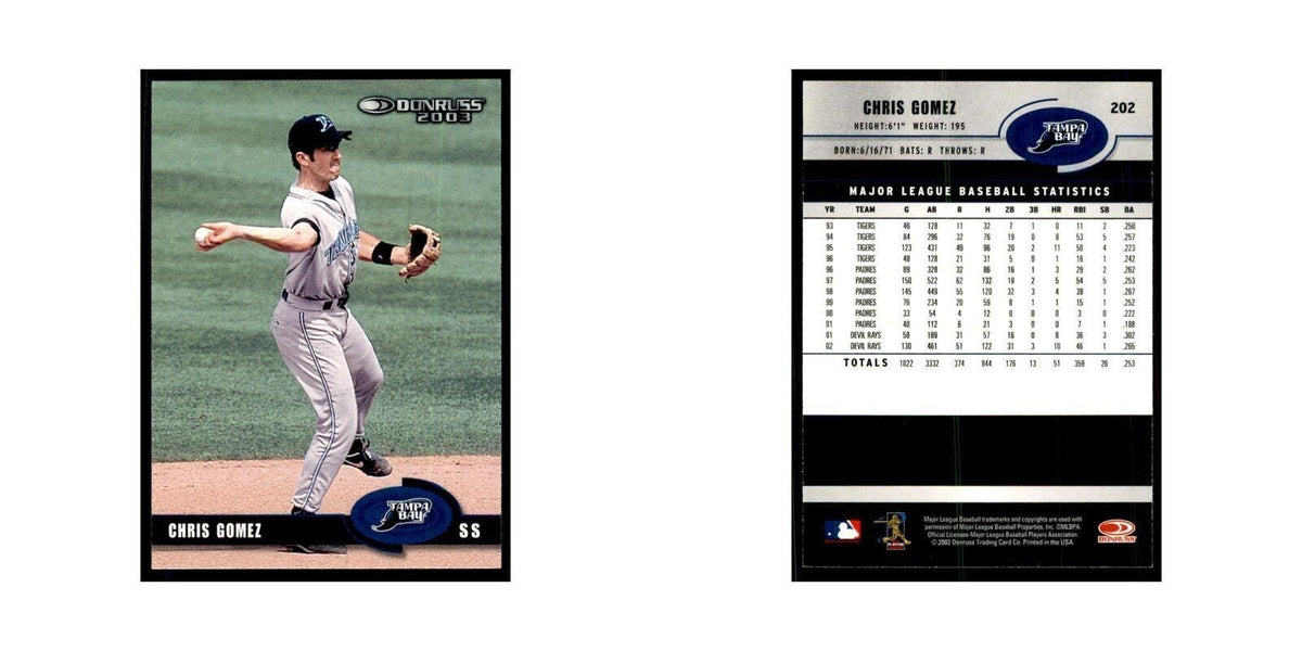 2003 Donruss Chris Gomez Baseball Cards #202