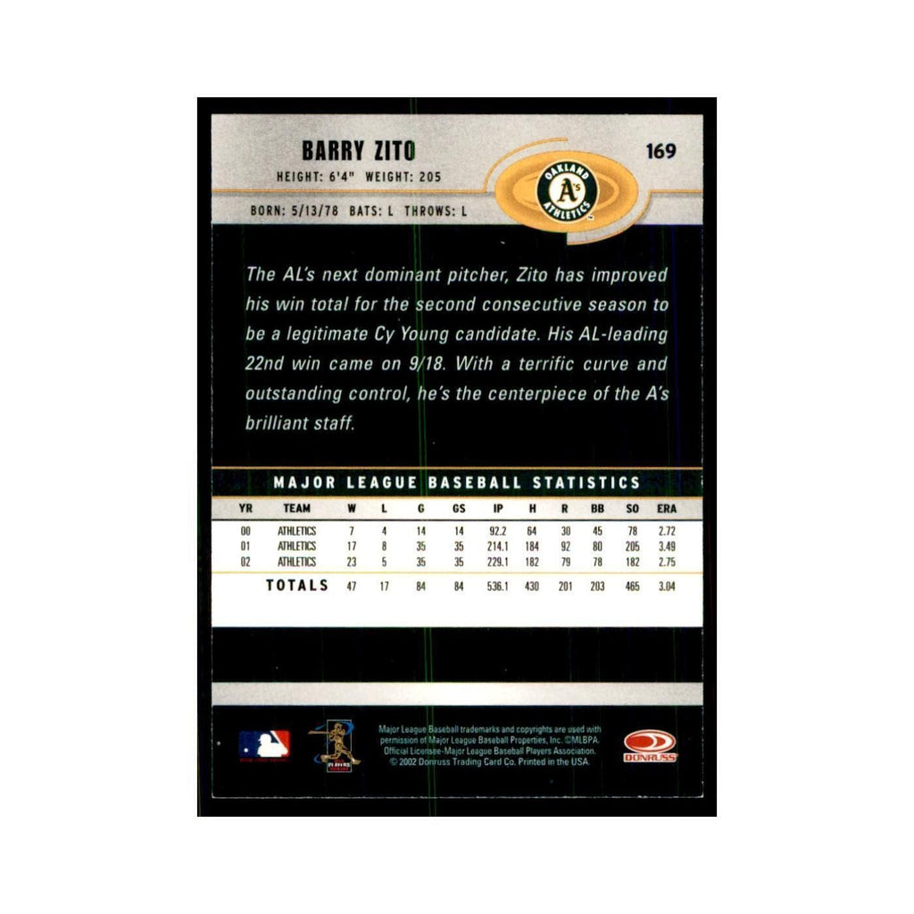 2003 Donruss Barry Zito Baseball Cards #169