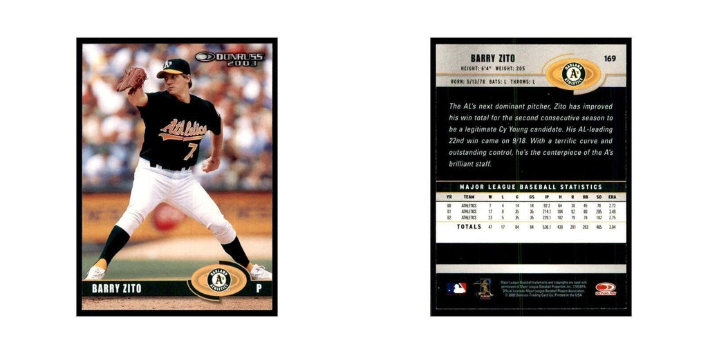 2003 Donruss Barry Zito Baseball Cards #169