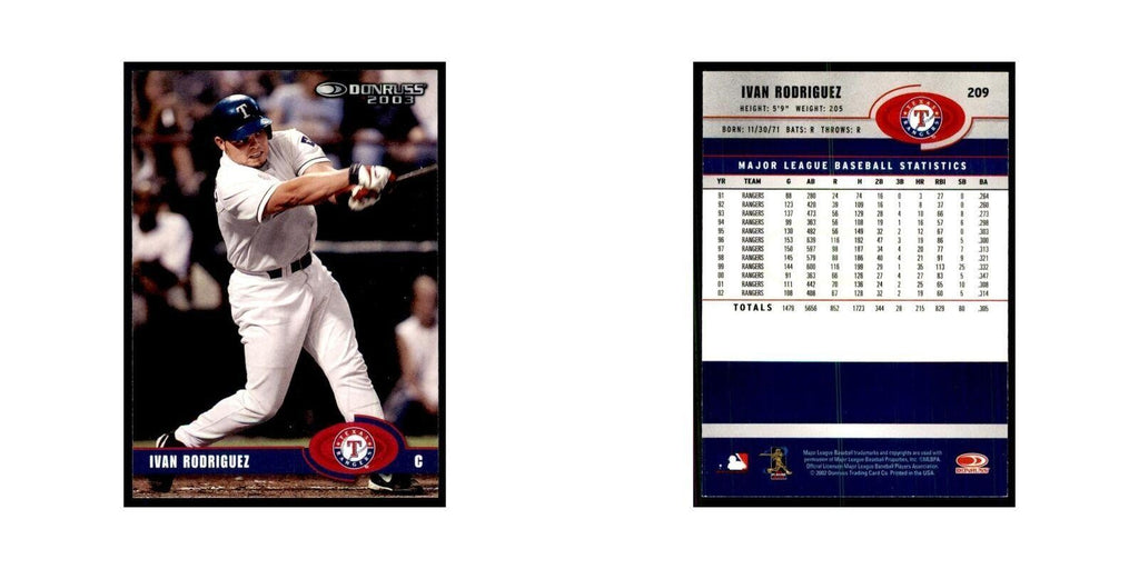 2003 Donruss Ivan Rodriguez Baseball Cards #209
