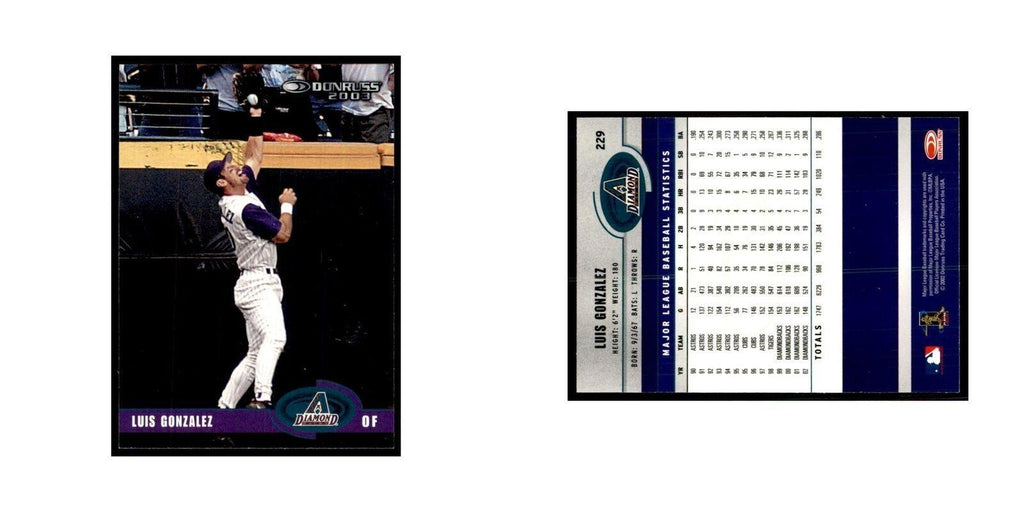 2003 Donruss Luis Gonzalez Baseball Cards #229