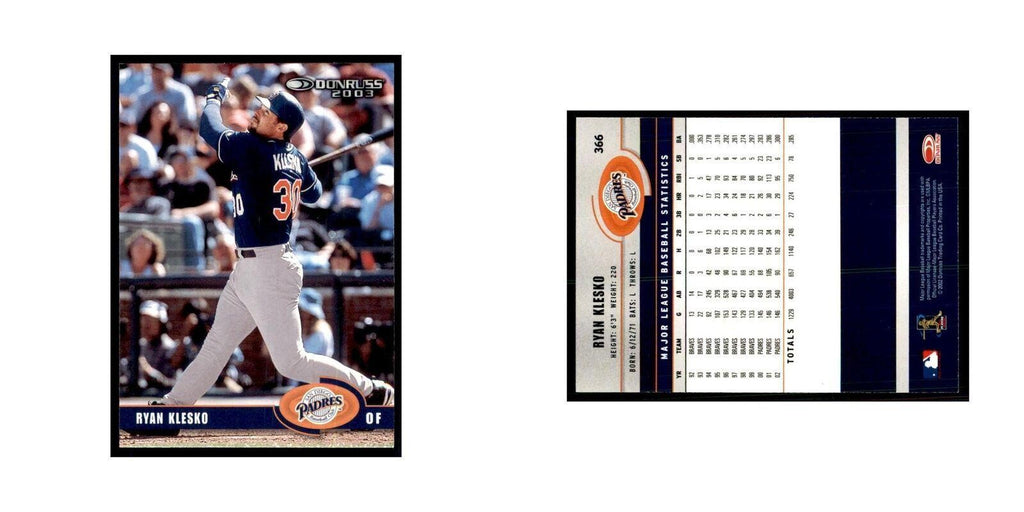 2003 Donruss Ryan Klesko Baseball Cards #366