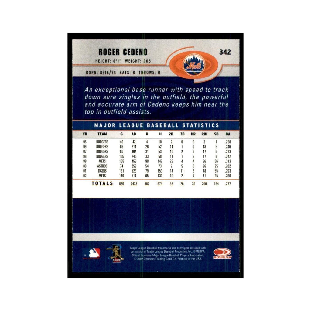 2003 Donruss Roger Cedeno Baseball Cards #342