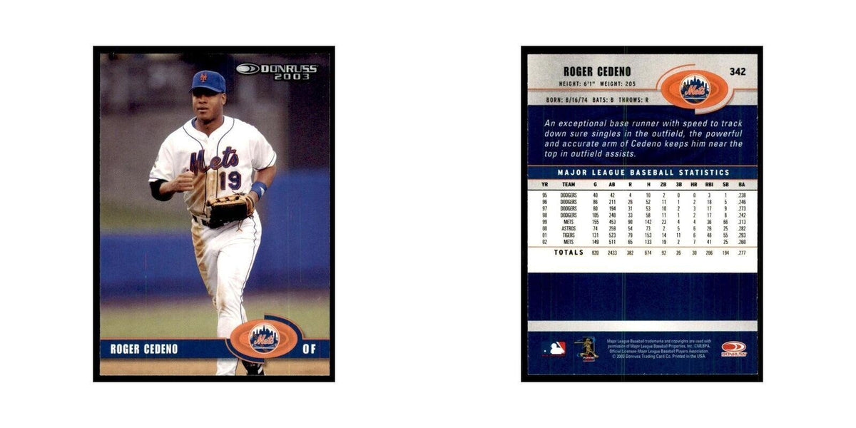 2003 Donruss Roger Cedeno Baseball Cards #342